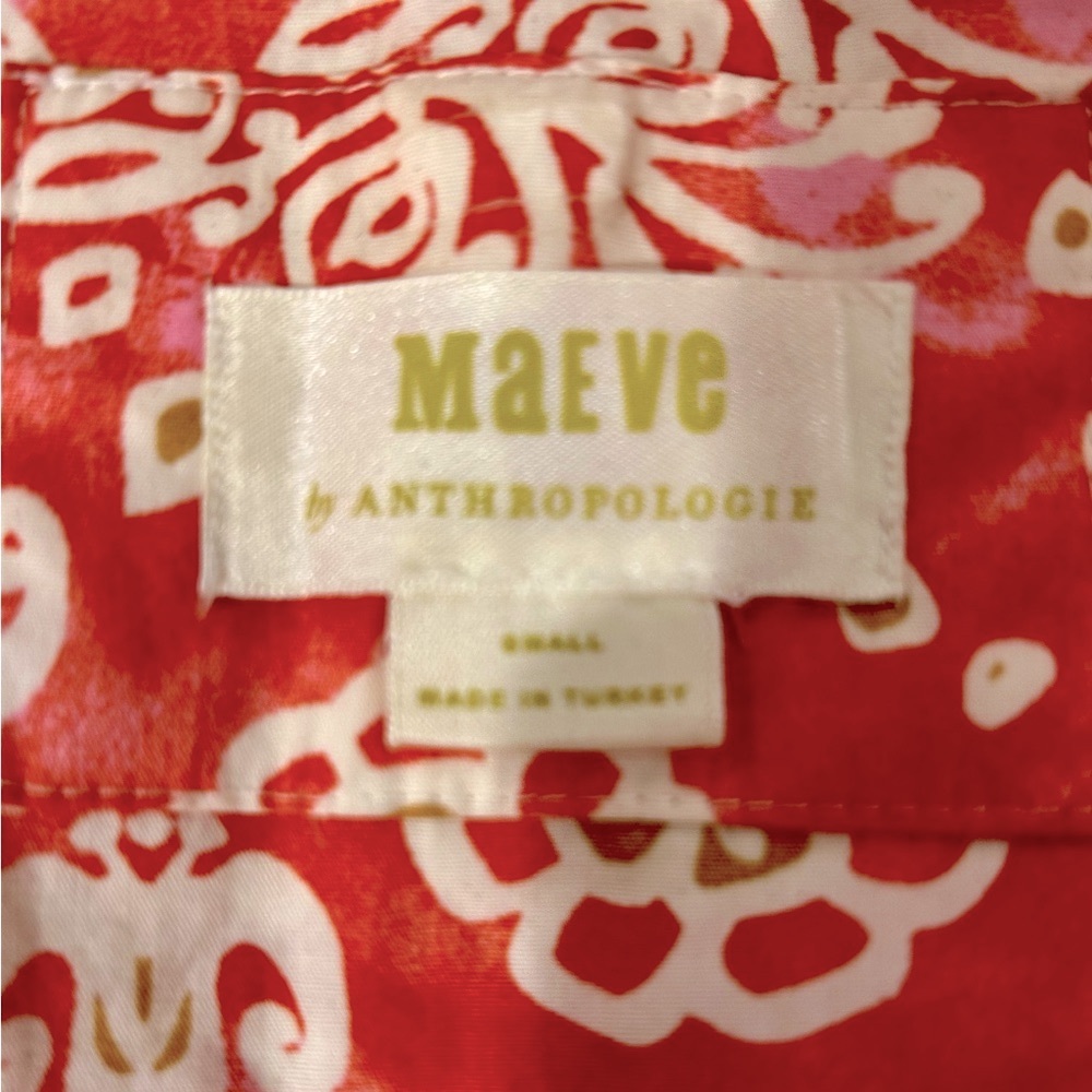 Anthropologie Maeve Red and Cream Women’s Dress - Picture 5 of 6